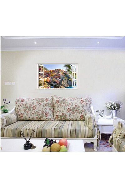 BV Decorative sticker, 3D Window, Cinque Terre, 85 cm, 673STK