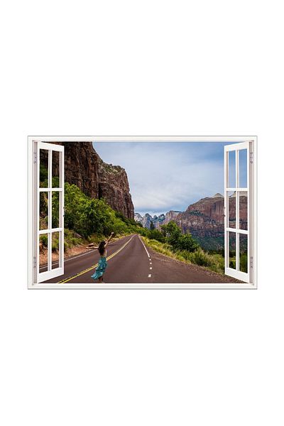 BV Decorative sticker, 3D window, Mountains, 85 cm, 573STK