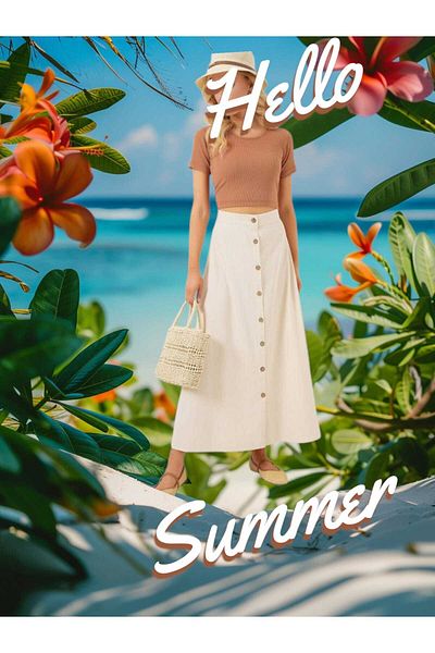 Freeista Cream Buttoned Linen Long Skirt 2545897234