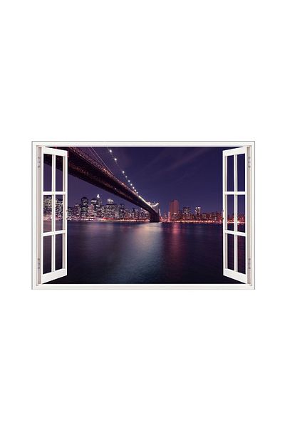 BV Decorative sticker, 3D Window, City, 85 cm, 515PCS