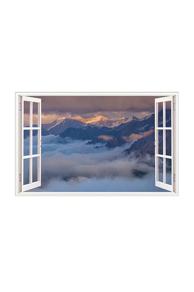 BV Decorative Sticker, 3D Window, Mountain Landscape, 85 cm, 602STK