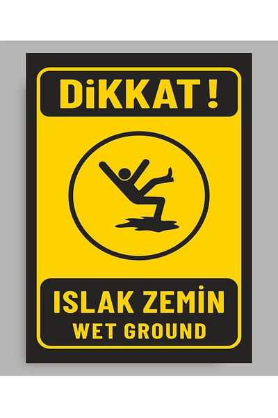 zafrakreklam Attention Wet Floor - Warning Sign 24X34 cm Polycarbonate