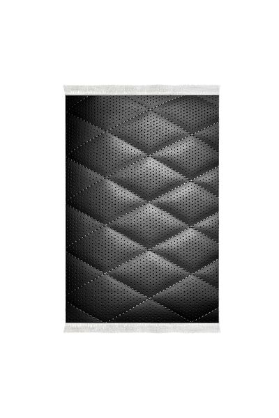 Dekoreko Non-Slip Base Djt Toilet Set Earth Fringed Geometric E5013 Black