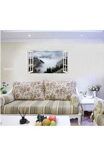 BV Decorative sticker, 3D window, Mountain, 85 cm, 630PCS