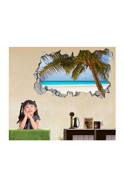 BV Decorative sticker, hole in the wall 3D, Beach, 85 cm, 166STK-1