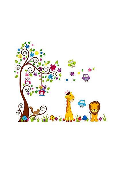 BV Decorative sticker, Tree with animals, 180 cm, 754STK