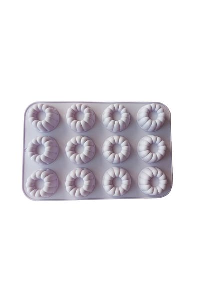 BV Formă de silicon cu 12 cavități, Pentru prăjituri, Brioșe, Mov, 29 cm, 230COF