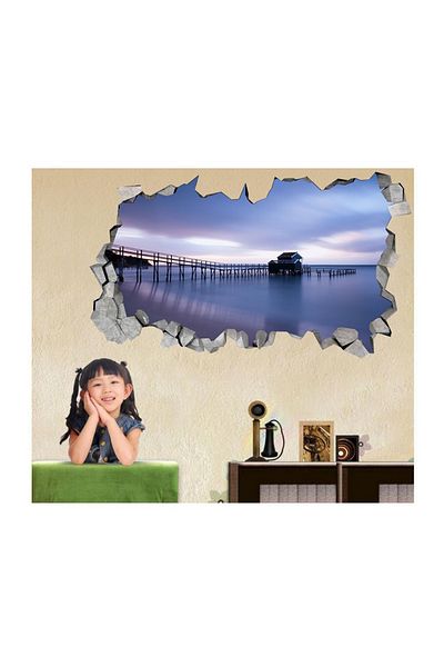 BV Decorative sticker, hole in the wall 3D, Beach, 85 cm, 168STK-1