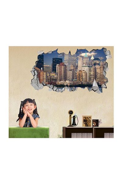BV Decorative sticker, hole in the wall 3D, City, 85 cm, 187STK-1