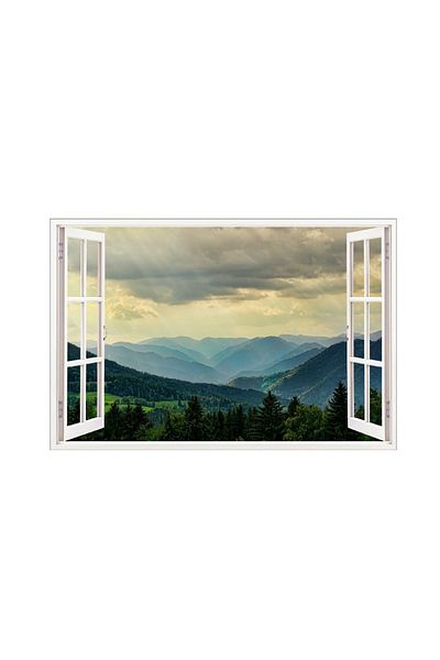 BV Decorative sticker, 3D window, Mountain, 85 cm, 609STK