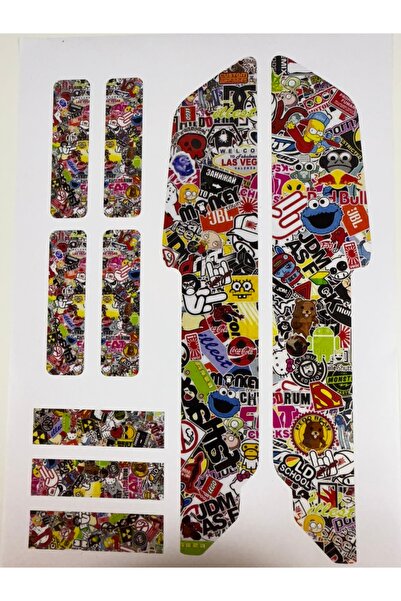 ca kay bu Sticker Bomb Bisiklet Sticker Seti 9 Parça – Renkli Maşa Kadro Etiketi