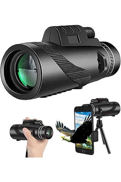Monozone Tek Göz Dürbün HD Zoom Teleskop Tripot Telefon Kamera El Dürbünü 80x Monoküler Taşınabilir
