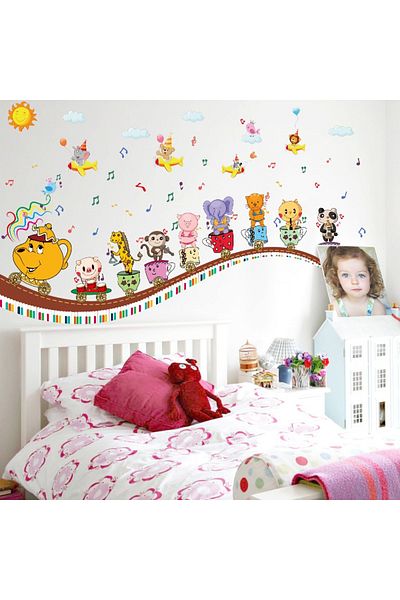 BV Decorative sticker, Train with animals, 130 cm, 800PCS