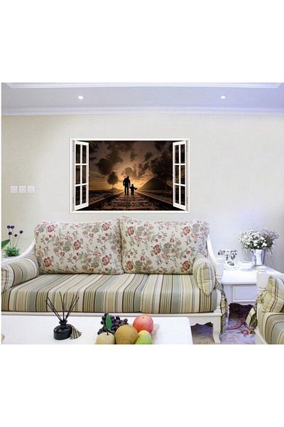 BV Decorative sticker, 3D window, Father and child, 85 cm, 595STK