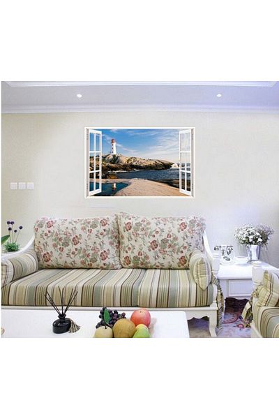 BV Decorative sticker, 3D Window, Lighthouse, 85 cm, 617STK
