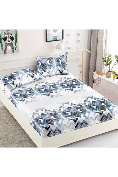 FIONNA.RO Elasticated Duvet Cover and Pillowcases Made of Finet 180x200cm - Zig Zag