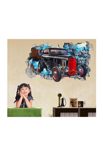 BV Decorative sticker, Hole in the wall 3D, Car, 85 cm, 1013-1STK