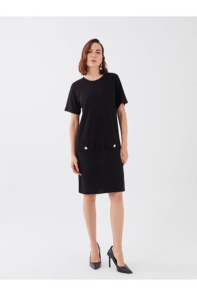 LC Waikiki Crew Neck Straight Short Sleeve Women's Dress