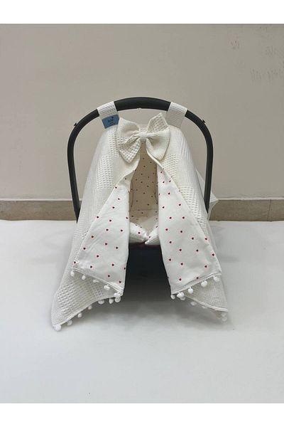 BUSEBABYHOME Cream Stroller Cover and Stroller Cushion Set of 2