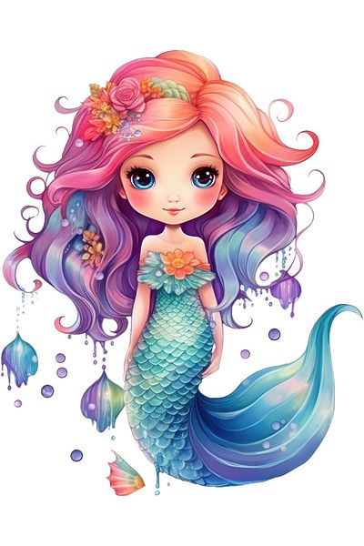 BV Decorative sticker, Little Mermaid, Multicolor, 73 cm, 1344STK-3