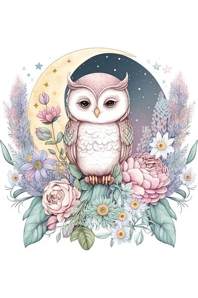 BV Decorative sticker, Owl, Multicolor, 60 cm, 1296STK-3