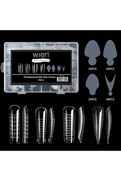 Wien Nail Master Protez Tırnak Üst Form Jel Polygel Acrygel - Akrijel ve Polijel İçin Üst Form Şablon 288li WN-003