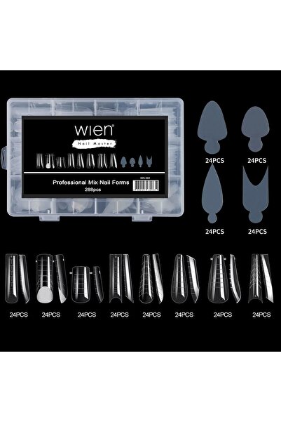 Wien Nail Master Protez Tırnak Üst Form Jel Polygel Acrygel - Akrijel ve Polijel İçin Üst Form Şablon 288li WN-002