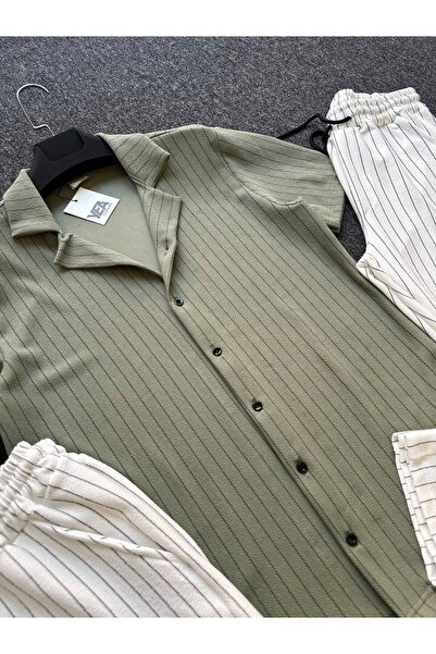 tetramoda Crepe Fabric Regular Fit Shirt Pants and Shorts Set Set of 3