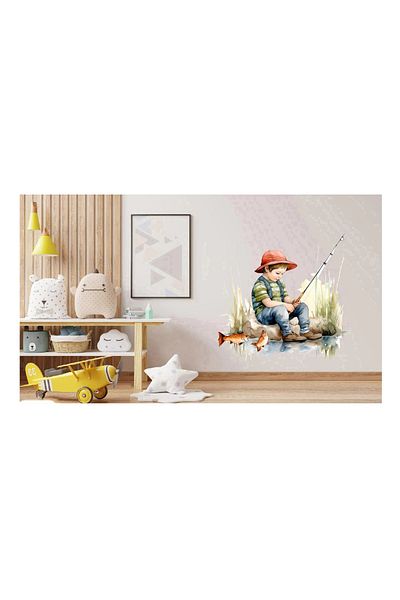 BV Decorative Sticker, Boy Fishing, Multicolor, 61 cm, 1289STK-2