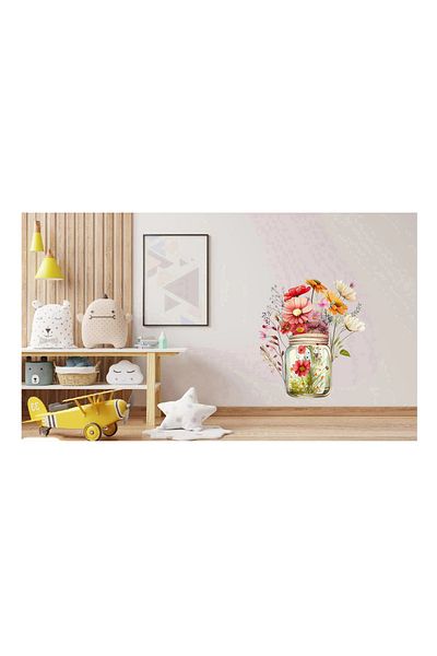 BV Decorative Sticker, Jar with Flowers, Multicolor, 68 cm, 1265STK-7