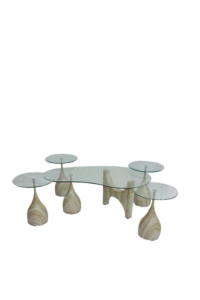 Ch 5-piece glass table set
