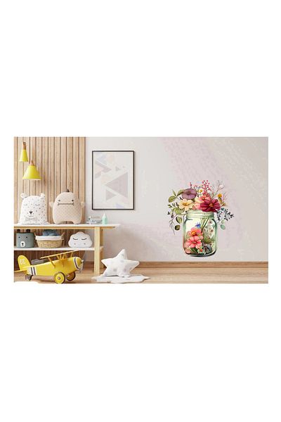 BV Decorative Sticker, Jar with Flowers, Multicolor, 72 cm, 1265STK