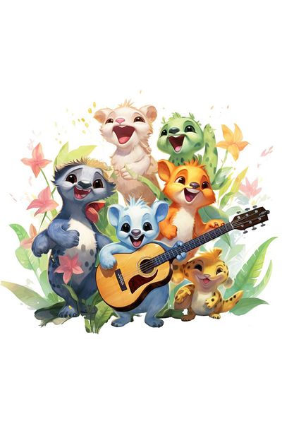 BV Decorative sticker, Singing Animals, Multicolor, 69 cm, 1349STK-7