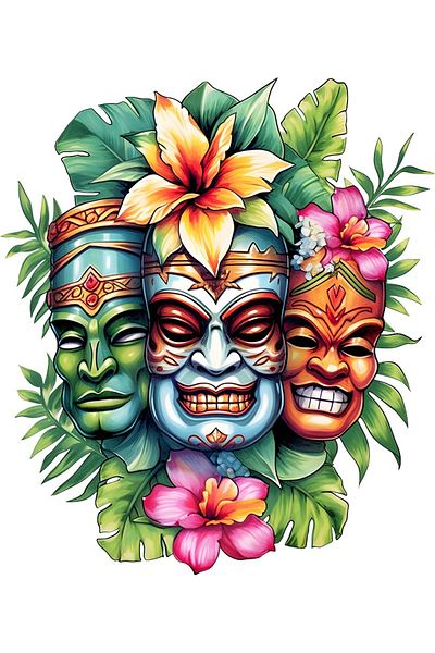 BV Decorative sticker, Mask, Multicolor, 68 cm, 1288STK-5