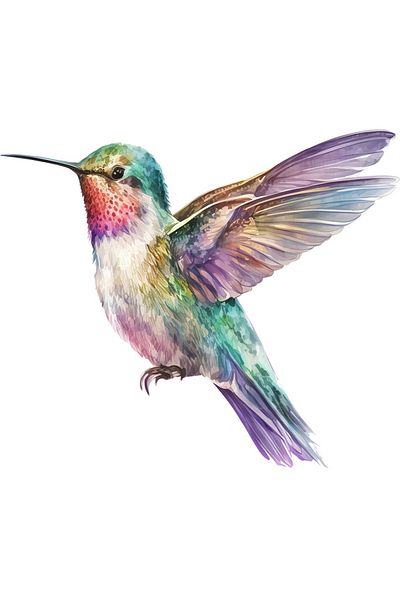 BV Decorative sticker, Hummingbird Bird, Multicolor, 70 cm, 1271STK-1