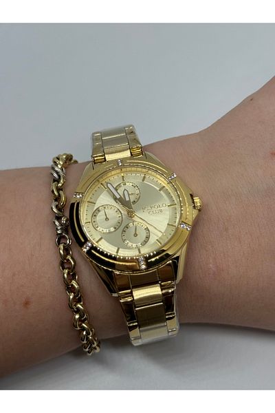 JG. Polo Club Jg.Polo Club Gold Colored Function Steel Color Non-Changing Women's Watch