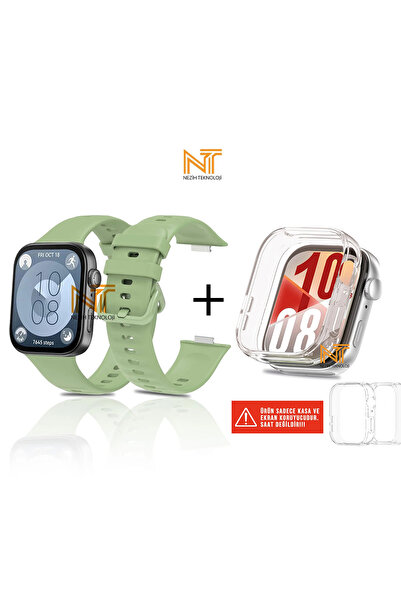 Nezih Case Huawei Watch Fit 2 Uyumlu Yumuşak Jel Silikon + Kasa Koruyucu
