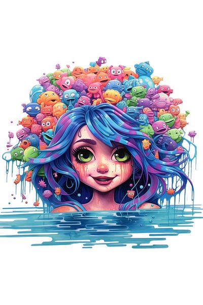 BV Decorative Sticker, Pastel Colors, Girl, Multicolor, 63 cm, 1347STK-13