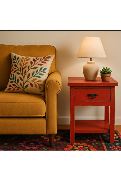 Evperisiym Evperisi Home ahşap eskitme tasarım köşe sehpa & komodin