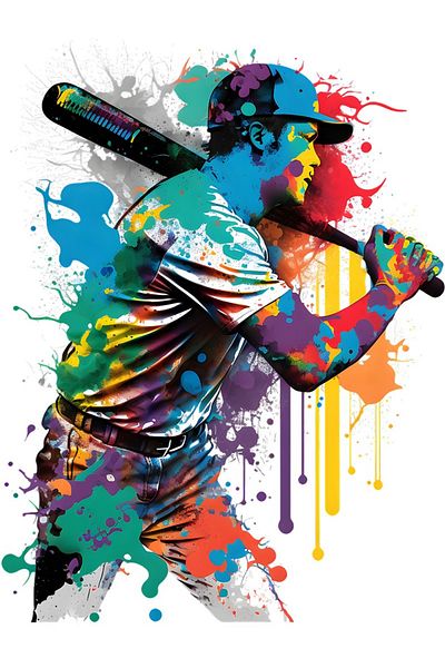 BV Decorative Sticker, Baseball Player, Multicolor, 79 cm, 1335STK-4