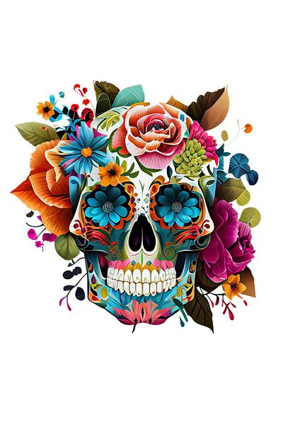 BV Decorative Sticker, Sugar Skull, Multicolor, 64 cm, 1201STK-3