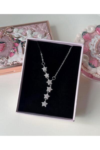 Perry Accesories kayan yıldız kararmaz çelik y kolye gold renk yıldızlı y kolye dekolte kolye çelik kadın kolye