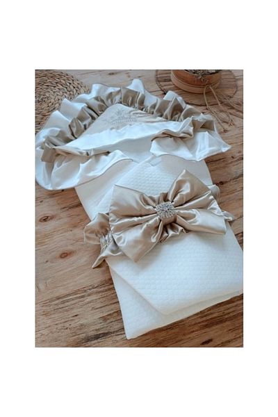 shopwave Newborn Moonlight Luxury Butterfly Crown Embroidered Baby Blanket Swaddle