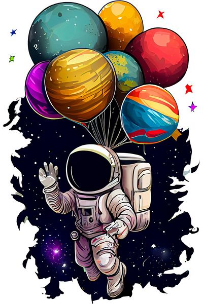BV Decorative sticker, Astronaut, Multicolor, 90 cm, 1266STK