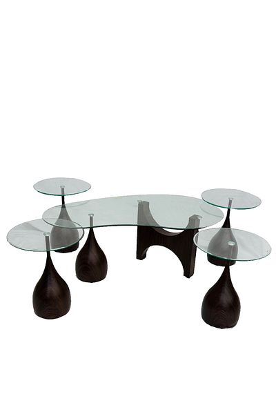 Ch 5-piece glass table set