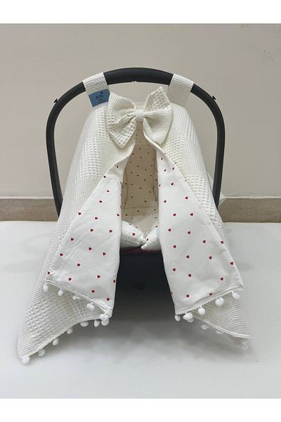 BUSEBABYHOME Cream Stroller Cover and Stroller Cushion Set of 2