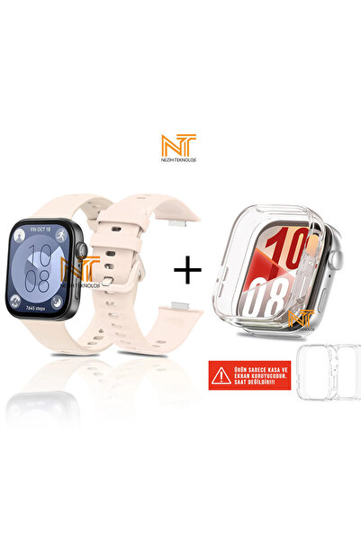 Nezih Case Huawei Watch Fit 2 Uyumlu Yumuşak Jel Silikon + Kasa Koruyucu