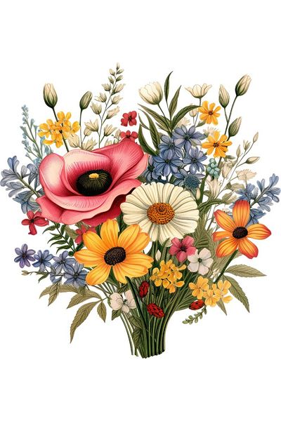 BV Decorative sticker, Wild Flowers, Multicolor, 63 cm, 1319STK-3