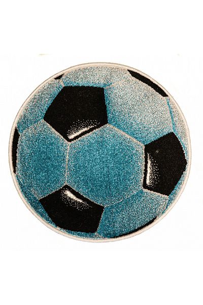 Kolibri Covor Rotund Camera Copii Covorexpert Minge Fotbal 11198-140, 67 x 67 cm, Albastru, Fir 9 mm