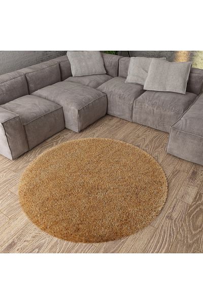 Fantasy Round Carpet Covorexpert 12500-12, 67 x 67 cm, Brown, 30 mm Thread, Anti-Allergic, Living Room